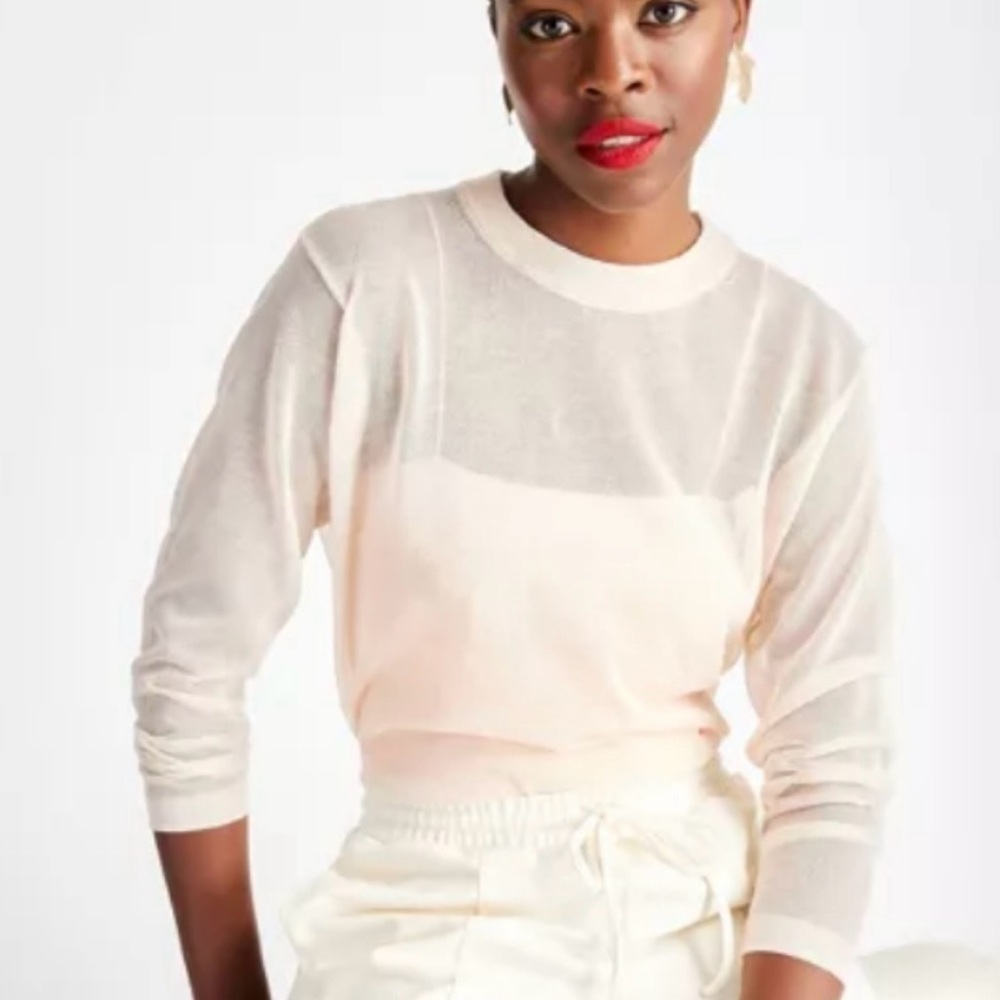 Future Collective Women's Cream Sheer Blouse (NEW)✨ - Picture 7 of 11